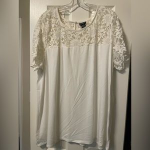 Torrid white short sleeve with lace